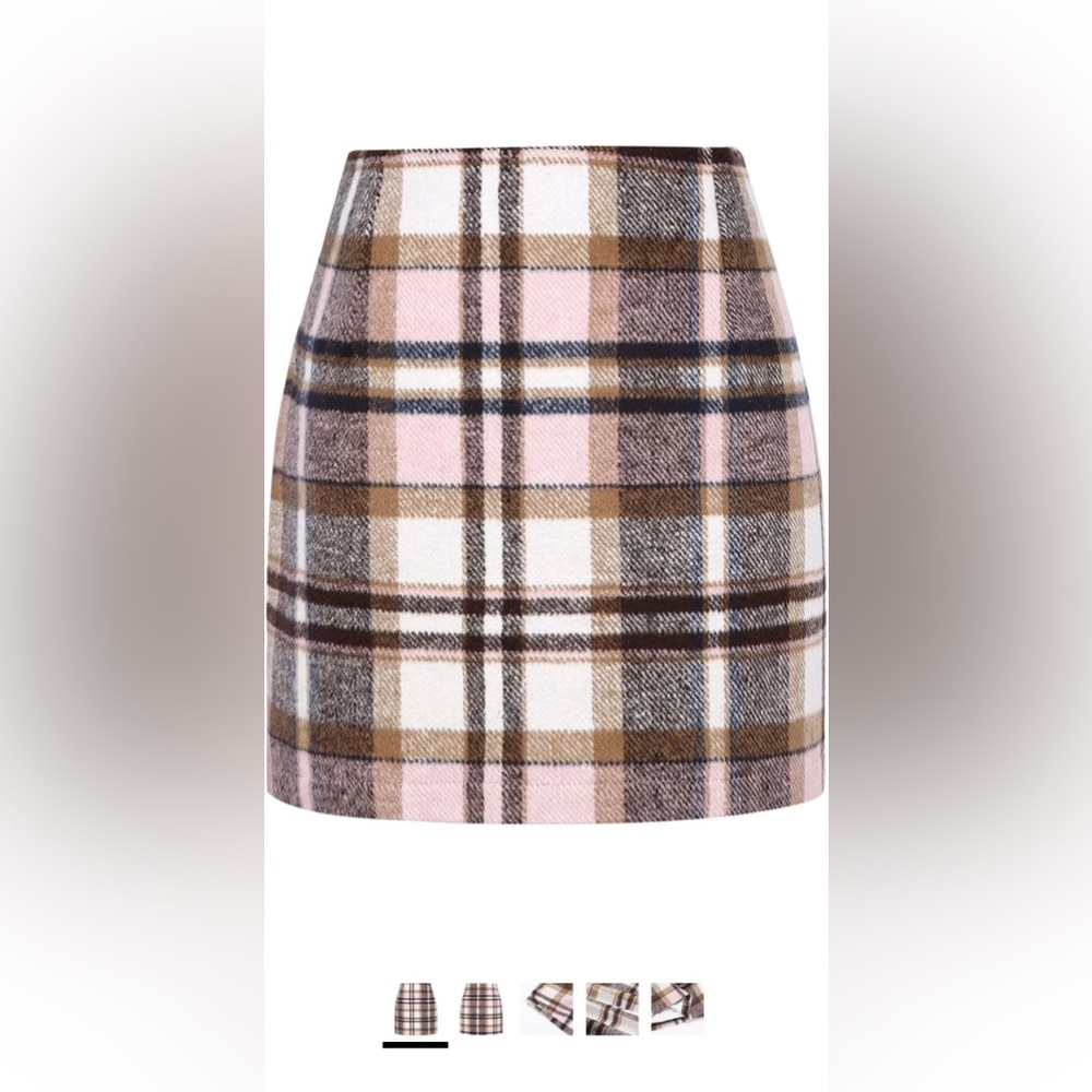 High waist plaid mini skirt